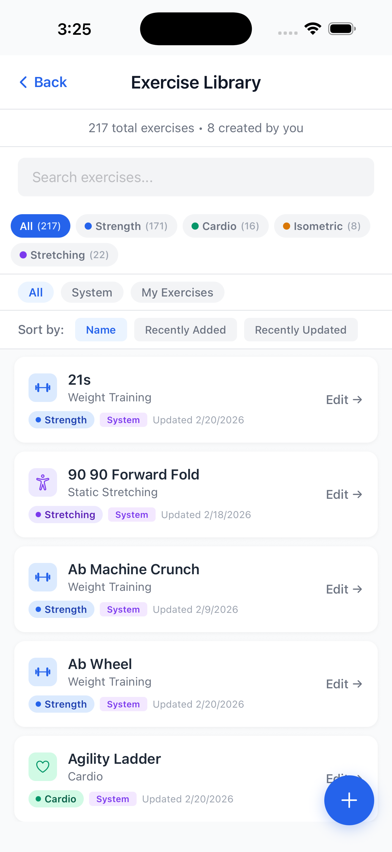 Exercise library