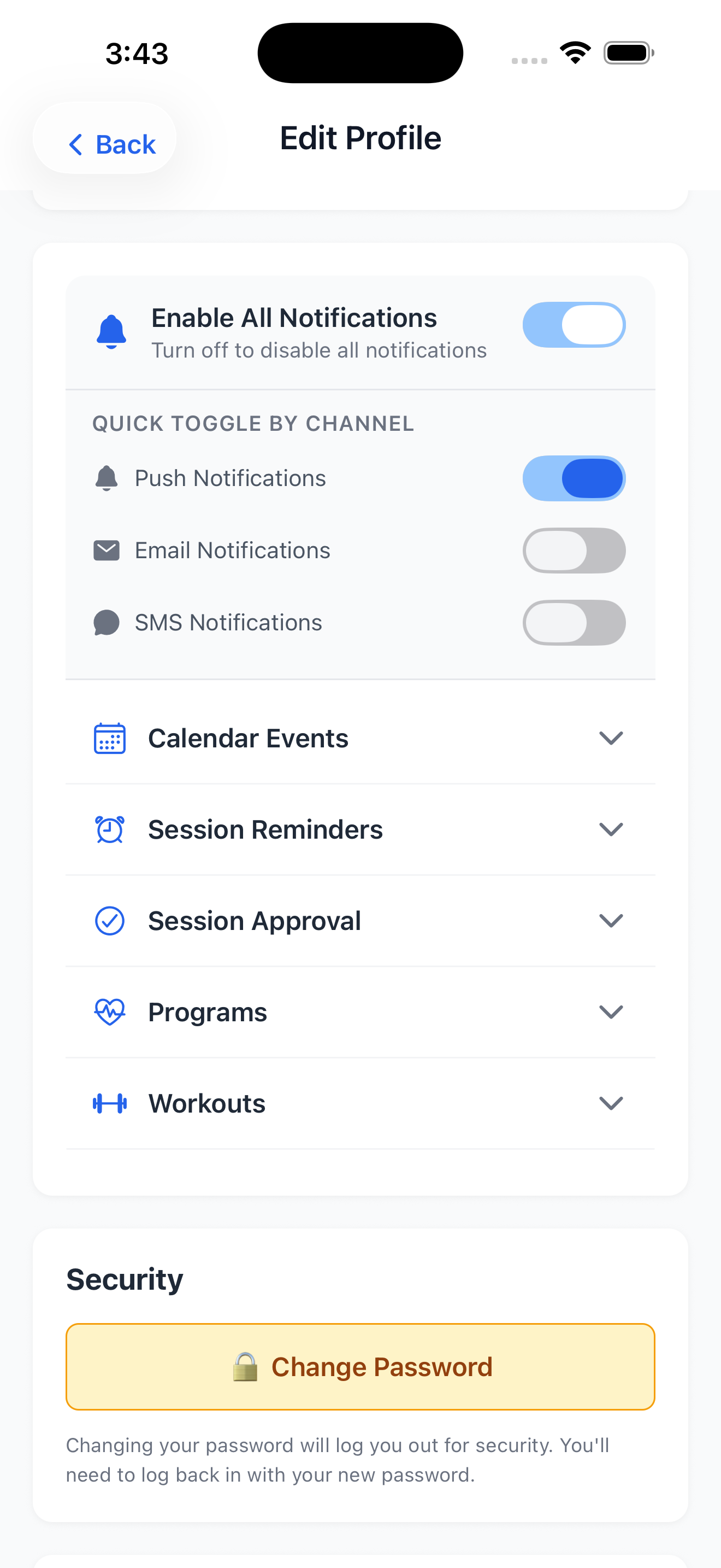 Notification center
