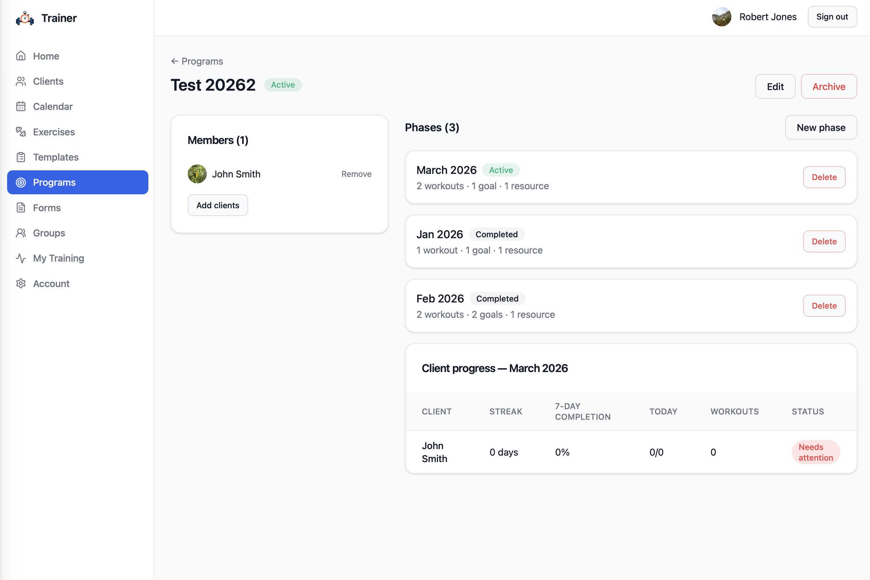 Create and track programs