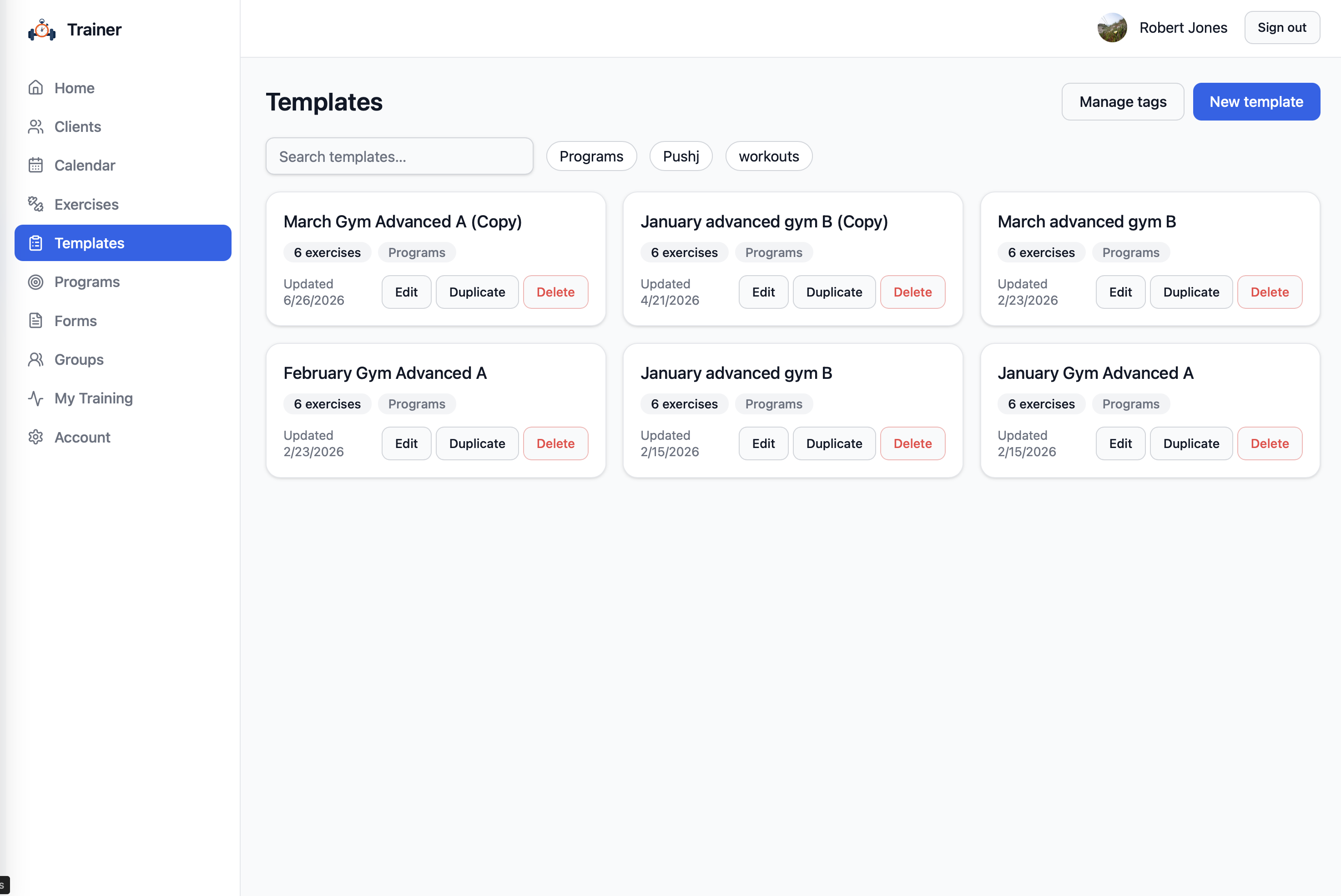 Build and manage templates